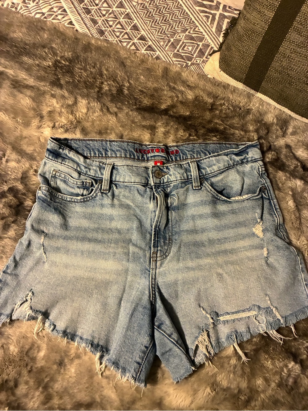 Lucky Brand Light Blue Distressed Denim Cutoff Shorts